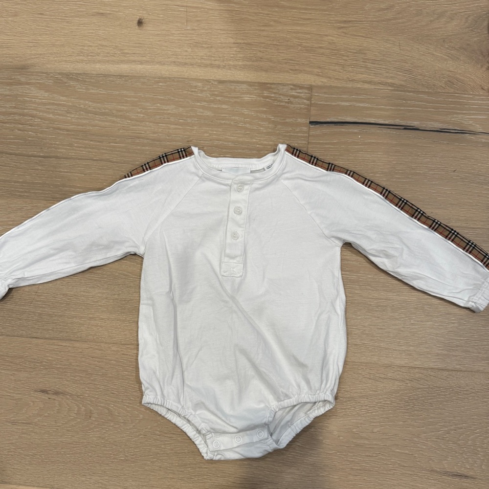 Burberry baby onesie, size 18M like new